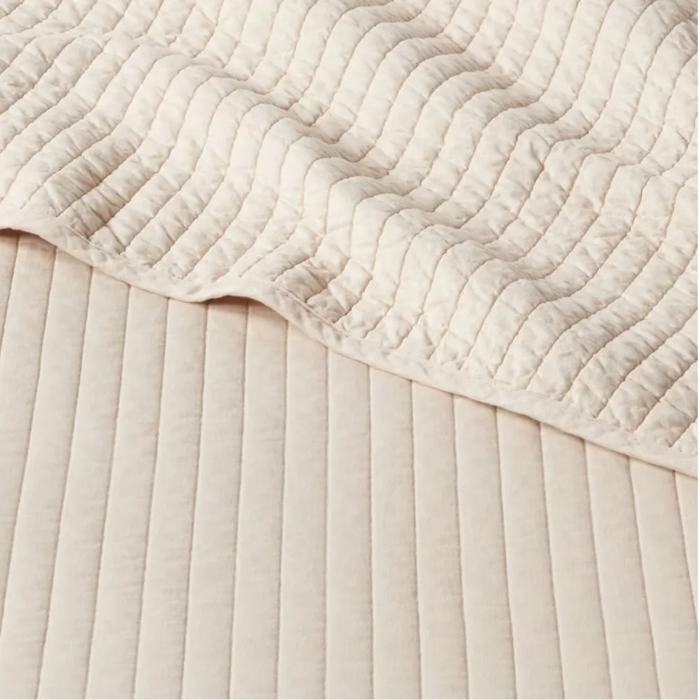 Full/Queen Washed Cotton Sateen Quilt Khaki - Threshold